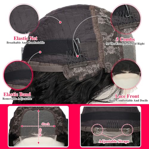 SOSATISFY Deep Wave Lace Front Wigs Human Hair 4x4 HD Transparent Lace Closure Wigs Glueless 180% Density Human Hair Wigs for Black Women Pre Plucked with Baby Natural Hairline (20 inch)