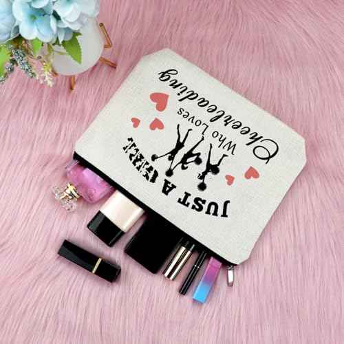 Sfodiary Cheerleader Makeup Bag for Women Cheerleading Christmas Birthday Presents for Female Cheer Team Cheer Stuff Friendship Gifts Cosmetic Bag Cheerleader Accessories Presents for Daughter