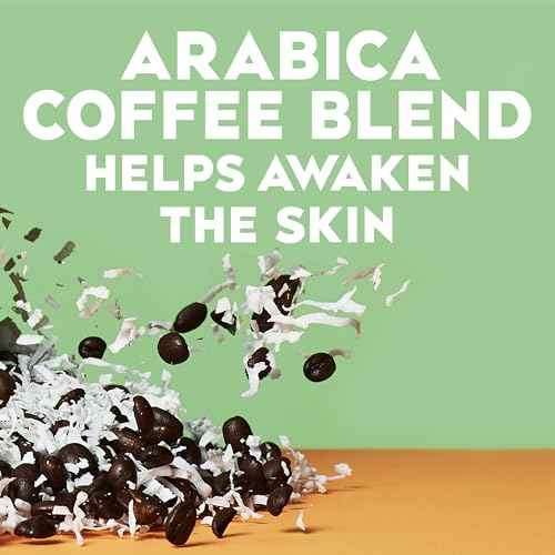 OGX Smoothing + Coconut Coffee Exfoliating Body Scrub with Arabica Coffee & Coconut Oil, Moisturizing Body Wash for Dry Skin, Paraben-Free with Sulfate-Free Surfactants, 19.5 Fl Oz