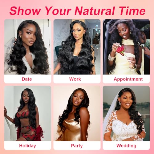 13x6 Body Wave Lace Front Wigs Human Hair Pre Plucked HD Transparent Lace Frontal Wigs Human Hair 230% Density Glueless Human Wigs with Baby Hair for Women 20 Inch