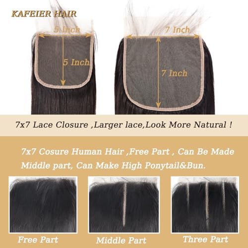 7x7 Hd Lace Closure Brazilian Straight Closure Unprocessed Human Hair 7X7 Lace Closure Human Hair Brazilian Virgin Hair Free Part Closure Natural Black Color 16 Inch