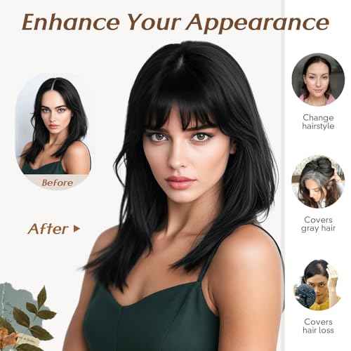 Rich Choices Hair Toppers for Women Real Human Hair 100% Human Hair Toppers for Women Clip in Silk Base Remy Hair Topper 7 Inch Pitch Black