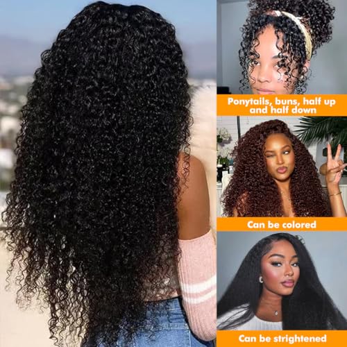 Kinky Curly Bundles Human Hair 18 20 22 Inch Human Hair Bundle 100% Unprocessed Brazilian Virgin Hair 3 Bundles for Black Women Weave Extensions Natural Black
