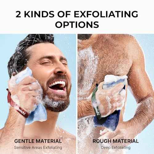 ZOMCHI 2 Pieces Soap Bags for Soap Bars with Different Roughness, Exfoliating Soap Saver Bags, Soap Pouch for Body Wash (Blue)