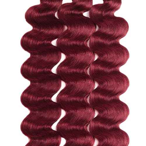 Dark Burgundy Bundles 14 16 18 Inch 99J Body Wave Human Hair 3 Bundles Brazilian Unprocessed Virgin Remy Burgundy Bundle Hair Extensions