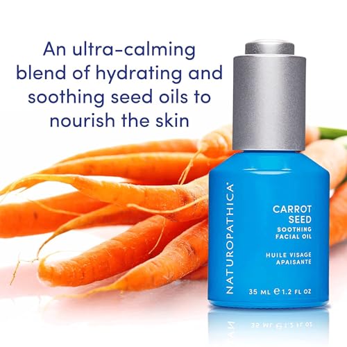 Naturopathica Carrot Seed Soothing Facial Oil, Rejuvenating Face Oil to Help Prevent Redness & Protect Skin, Hydrating Antioxidant Oil for Face, 1.18 fl oz