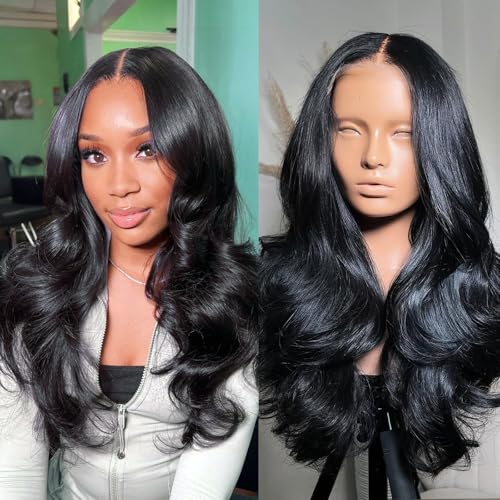 26 Inch Body Wave Lace Front Wigs Human Hair 13x4 Transparent HD Lace Frontal Wigs 200% Density Wigs Human Hair Pre Plucked With Natural Hairline Baby Hair Wigs For Women