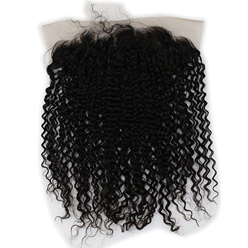 Dreambeauty 13¡¿6" Lace Frontal Closure Jerry Curl Brazilian Virgin Human Hair Free Part Ear to Ear Full Lace Frontal Bleached Knots with Baby Hair Natural Color (16 inch)