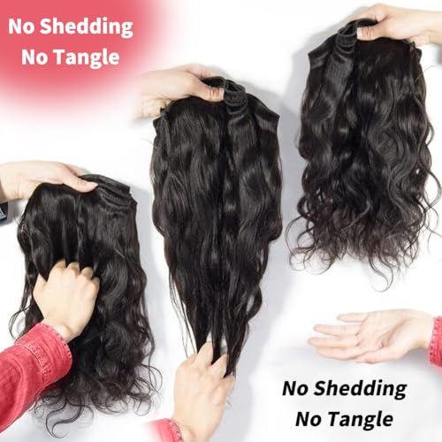 12A Brazilian Human Hair Bundles 16 18 20 Inch Body Wave Bundles Human Hair 100% Unprocessed Brazilian Virgin Human Hair Body Wave 3 Bundles Human Hair Extension Natural Color