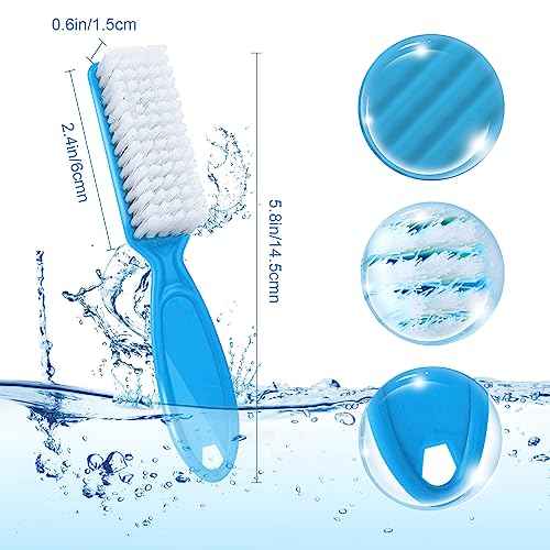 DAYGOS 24pcs Handle Grip Nail Brush - Finger Nail Brushes for Cleaning Fingernails, Hand Fingernail Scrub Brush Kits for Toes and Nails Cleaner, Long Handle Pedicure Brushes, Multicolor