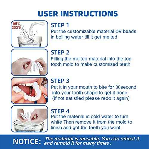 1Set Dentures Veneers Tooth,Dental Care Kits for Anti Molar Orthodontic Cosmetic Teeth,Smile Snap Tooth.(White,1Top+ 1Bottom+2Adhesives+1Tweezers+1Heart-Shaped Storage Box£©
