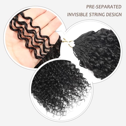 Beauty Youth Afro Kinky Curly Human Crochet Hair - Knotless Pre-Separated Feather-Light Crochet Human Hair Extensions For Braids - 70g/Pack 20Inch