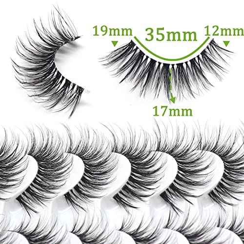 Losha Eyelashes Wispy Lashes Natural Look 8 Pairs Clear Band False Eyelashes Handmade Reusable Fake Eye Lashes Pack (G1)