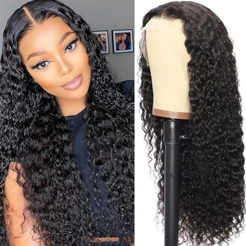 13x6 Water Wave Lace Front Wigs Human Hair 180 Density Pre Plucked with Baby Hair Water Wave Wigs for Women Glueless Natural Color 22 inch