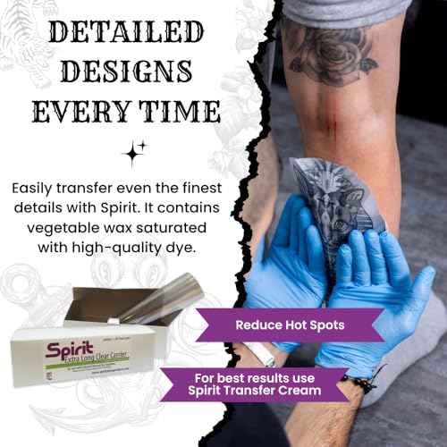 Spirit¢ç Tattoo XL Clear Carrier, 8 5/8 Inch x 28 Inch Long - Sized to use with Spirit¢ç Classic Thermal Roll Tattoo Stencil, Certified Vegan, Proudly Made in the USA