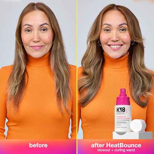 K18 HeatBounce Conditioning Heat Protectant Spray, Lightweight Leave-In Conditioner + 450¢µ (232¡ÆC) Heat Protection, Soften, Smooth + Detangle All Hair Types, 4 Fl Oz Liq