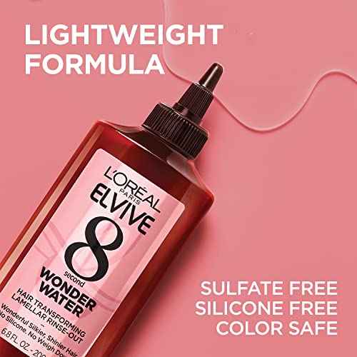 L¡¯Oreal Paris Elvive 8 Second Wonder Water Lamellar, Rinse out Moisturizing Hair Treatment for Silky, Shiny Looking Hair, 6.8 FL; Oz