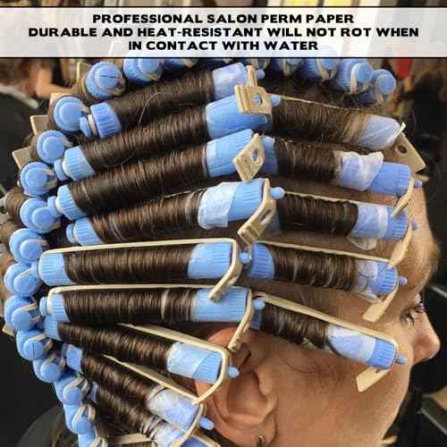 100 Sheets Perm Papers for Hair, Disposable Salon Perm Paper, Heat Resistant Wood Pulp Paper, Size 4.5 X 2.6 Inch, For Hot Cold Hair Curling Styling