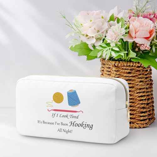 Crocheting Gifts for Crocheters Makeup Bag Crochet Lovers Gifts Knitting Gift for Christmas Crochet Gifts for Women Mom Grandma Aunt Knitting Lovers Gifts Cosmetic Bag Crochet Beginners Makeup Pouch
