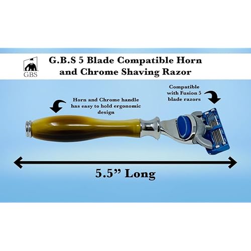 G.B.S Men¡¯s Complete Shaving Set, Brush Razor Holder, Beard Oil Beard Balm, Shaving Soap, Aftershave Pure Badger Shave Brush and Manual Razor with Horn Handle