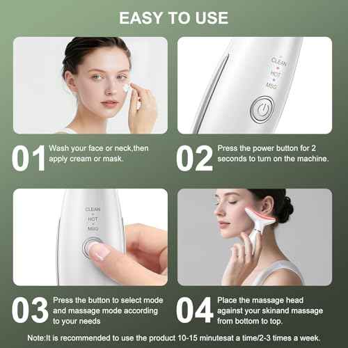 Red Light Therapy for Face, LED Face Massager Tool with Vibraion, Porable Facial Massager for Skin Care at Home, Wrinkle Reducer Face Sculpting Tool£¬Micro-current Facial Beauty Device(Model AM-810W)