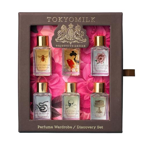 TOKYOMILK Eau de Parfum Discovery Set, 6 Alluring 0.23 fl oz Fragrance Bottles, Luxury Long-Lasting Mini-Perfume Sampler for Women, Exciting Scented Feminine Holiday Gift Set