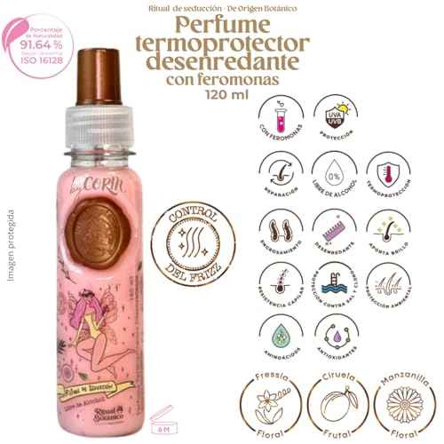 Hair Perfume - DUO Protector Termico para Cabello, Desenredante y Control Frizz Con Feromonas, Protecci?n Solar - Ritual Seducci?n y Ritual Tentaci?n Floral y Frutal 120ML - Leave in Conditioner Spray