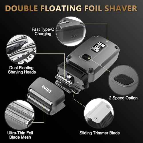 Ufree Hair Clippers for Men Professional, Beard Trimmer and Foil Shaver Electric Razor, Cordless Barber Clippers and Trimmers Set for Hair Cutting and Grooming, Gifts for Men