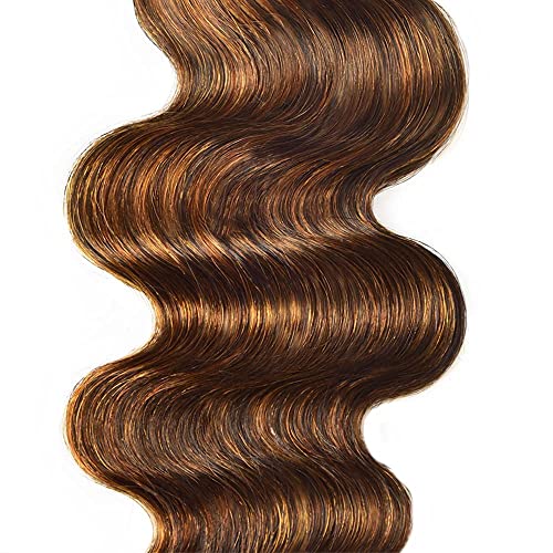 Chocolate Brown P4/30 Human Hair Bundles 20 22 24 Inch Body Wave Bundles Human Hair Unprocessed Remy Brazilian Virgin Soft Quick Weave Hair Bundles for Black Women