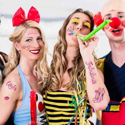 18 Sheets Pink Temporary Tattoos for Girls, 110+ Styles Hand Face Tattoo Stickers Party Favor Party Supplies Gift For Kid Boy Girl Adult Pretty Christmas Gift