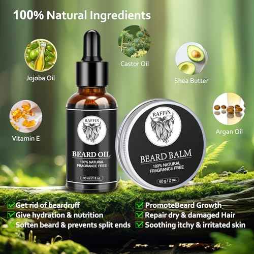 Mens Gifts - Beard Kit for Men's Self-care, Outfits Men's Grooming Routine, Anniversary | Birthday | Christmas Gifts for Men Him Husband Boyfriend Dad Son Friend Brother, Mens Stocking Stuffers