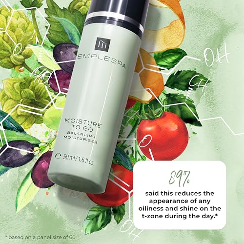 TEMPLESPA | MOISTURE TO GO | Balancing Moisturizer for Combination Skin, Vitamins, Absorbs Excess Oil, Rehydrates Dry Patches, Natural Ingredients, Cruelty-Free, Vegetarian, 1.6 fl.oz.