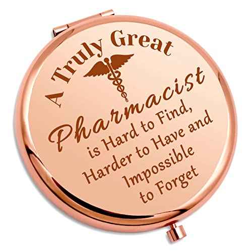 Pharmacist Gift for Women Nurse Appreciation Gifts Travel Makeup Mirror Pharmacy Tech Present for Doctor Nursing Medical School Birthday Graduation Compact Makeup Mirror for Friend Coworker