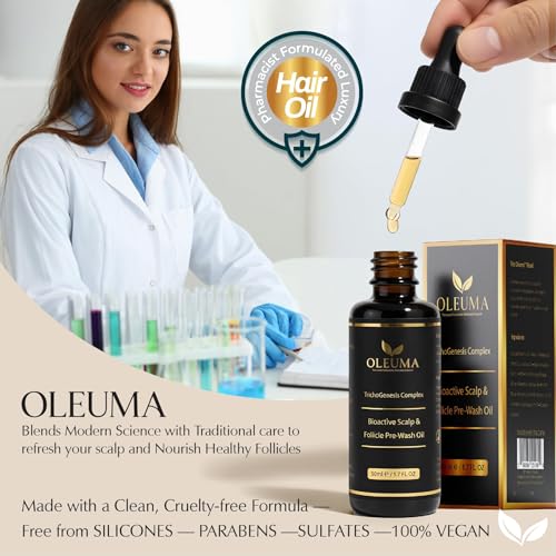 OLEUMA¢â TrichoGenesis Complex ? Pharmacist-Formulated Bioactive Scalp & Follicle Pre-Wash Oil with Pumpkin Seed, Rosemary, Bhringraj, Black Cumin, Jojoba, Saw Palmetto, Peppermint & Vitamin E (50 mL)