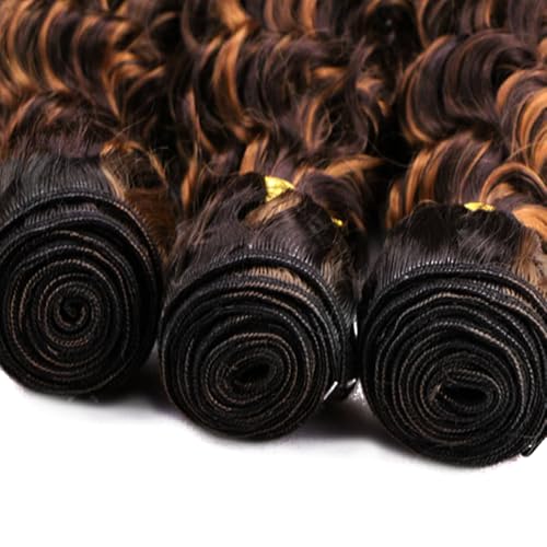 P430 Bundles Ombre Highlight Human Hair Bundles Brown Deep Wave Bundle 20 22 24 inch #4 Deep Wave Bundle 300g