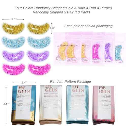 10Pack Under Eye Patches for Puffy Eyes, Reusable Ice Gel Eye Pad Cooling Eye Patch Hot Cold Therapy Eye Mask