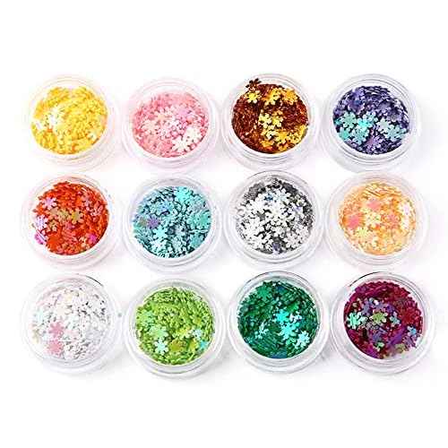Nail Art Christmas Snowflake 3D DIY Sequins Glitter Manicure Decorations Decals Tips