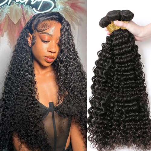 Water Wave Bundles Wet and Wavy Human Hair 3 Bundles for Black Women Curly Wave Human Hair 3 Bundles 20 20 20in