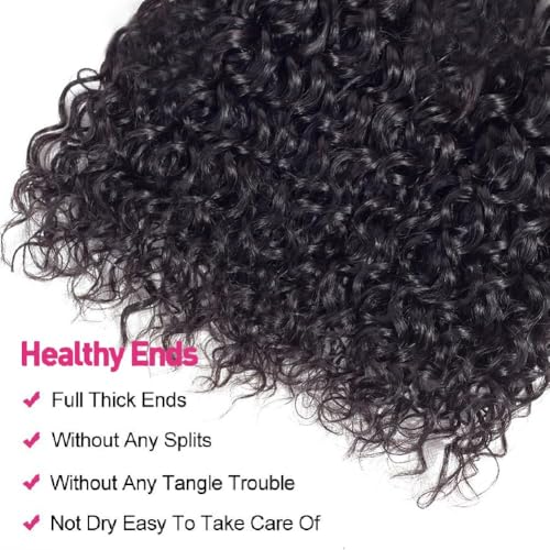 Water Wave Human Hair Bundles Single 32 Inch Brazilian 12A 100% Virgin Double Weft Wet and Wavy Quick Weave for Women, Black Color, 100g