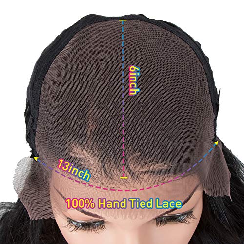 Joedir 28" Long Wavy 13X6 Free Parting Easy-360 Lace Frontal Wigs for Black Women Heat Resistant Synthetic Hair wigs(1B)