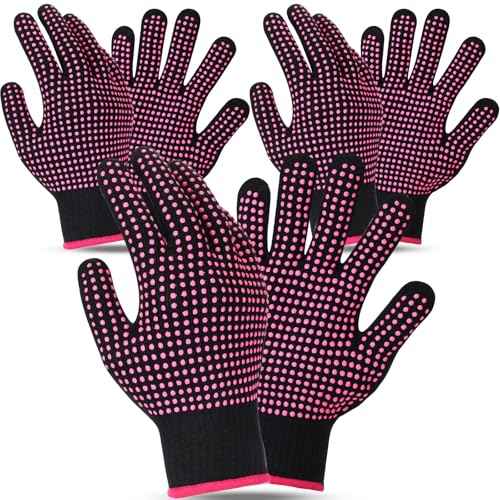 Riyiper 3 Pairs Heat Resistant Gloves for Sublimation, Gloves for Heat Press with Silicone Bumps Applies to Resistant Work, Hair Styling, Universal Fit Size