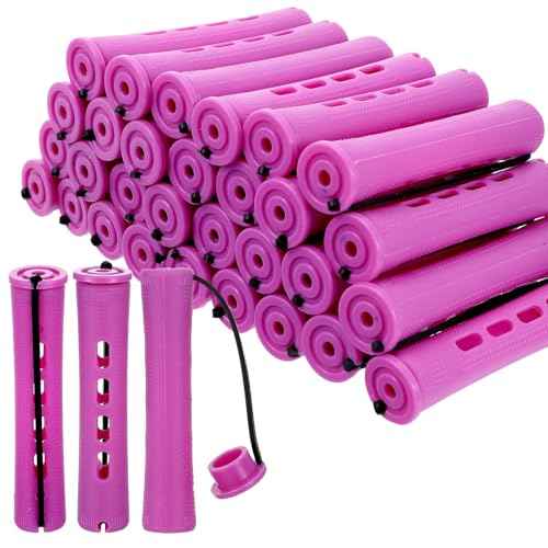 30PCS Perm Rollers,Purple Perm Rods for Black Women Bangs, Small Perm Rods DIY Hair Tools, Used to Create Different Types of Hairstyles at Home and Salon, Such as Curly and Wavy Hair
