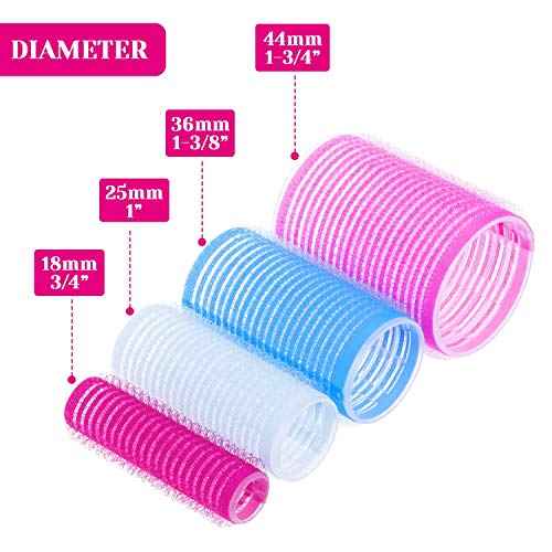 Anezus Self-Grip Rollers Set - 60 Pcs Multicolored Curlers and Clips for Hairstyling