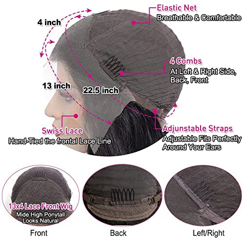 Lemoda Outlet Deals 13x4 Body Wave Lace Front Wigs Human Hair 180% Density 13x4 HD Transparent Lace Frontal Wig Pre Plucked 14A Brazilian Virgin Human Hair Wigs for Women 20 Inch