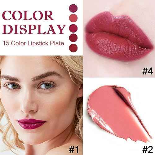 Kaely 15 Colors Lipstick Palette,Pro Lip gloss Lip Palette,Halloween Makeup Matte Red Lipstick for Women,labiales mate 24 horas originales matte larga duracion 24 Lip Stain Long Lasting Waterproof