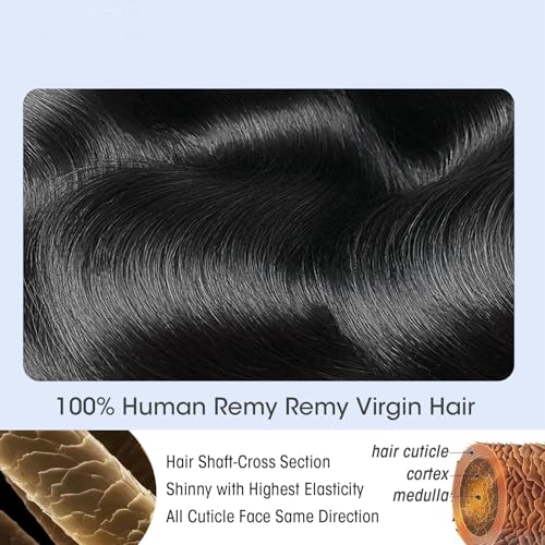 Body Wave Bundles Human Hair 20 22 22 Inch 12A Grade 100% Unprocessed Brazilian Virgin Hair Body Wave 3 Bundles Deals Real Human Hair Extensions For Black Women Natural Black