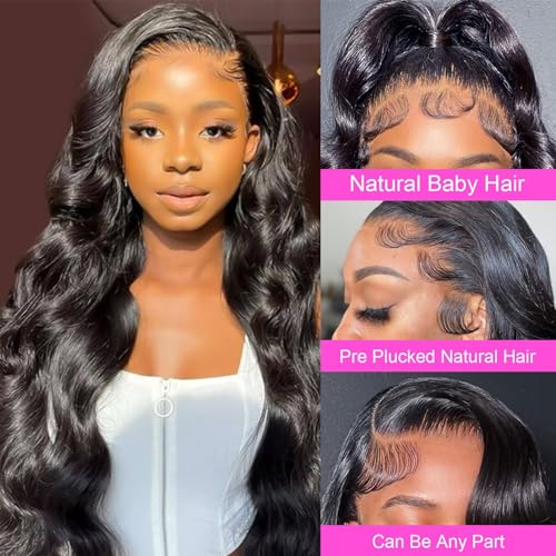 Chesma Body Wave Lace Front Wigs Human Hair 13x4 HD Lace Front Wigs Human Hair Pre Plucked Body Wave Glueless Frontal Wigs Human Hair 180 Density with Baby Hair (26 inch)
