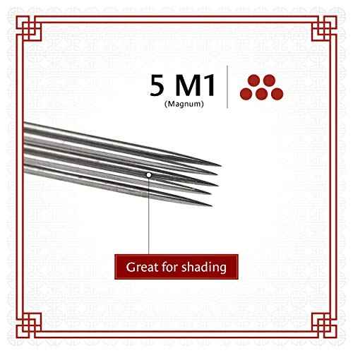 One Tattoo World 50pcs 7M1 Disposable Sterile Tattoo Needles 5 Mag Magnum OTW-50-5M1