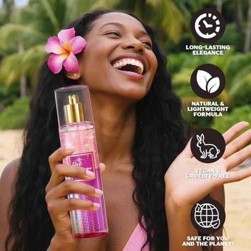 CLESH Shimmer Body Spray for Women, Pink Mirage, 6.7 Fl Oz