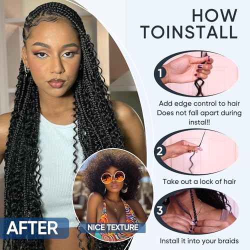 Human Braiding Hair for Boho Braids,150g 20 inch 6 Bundles Deep water Wave Bulk Boho Curly Human Hair for Braiding,Natural Color No Weft 12A Wet and Wavy Human Knotless Braiding Hair Extensions